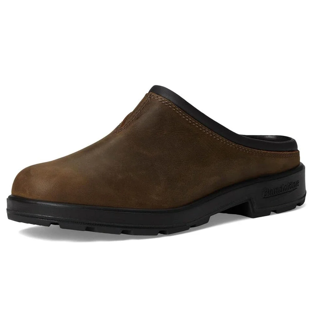 Blundstone #2421 Clog Mens US 7.5 M Antique Brown Waxed Leather Slip On ZOGG3671